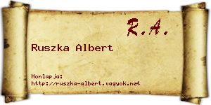 Ruszka Albert névjegykártya