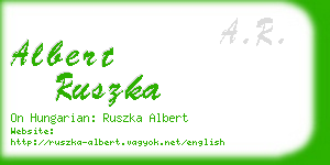 albert ruszka business card